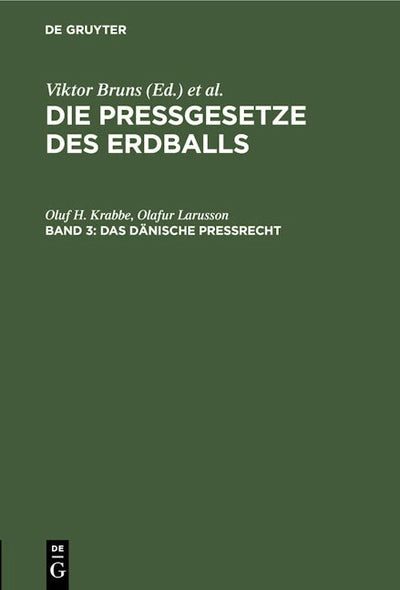 Das dänische Preßrecht