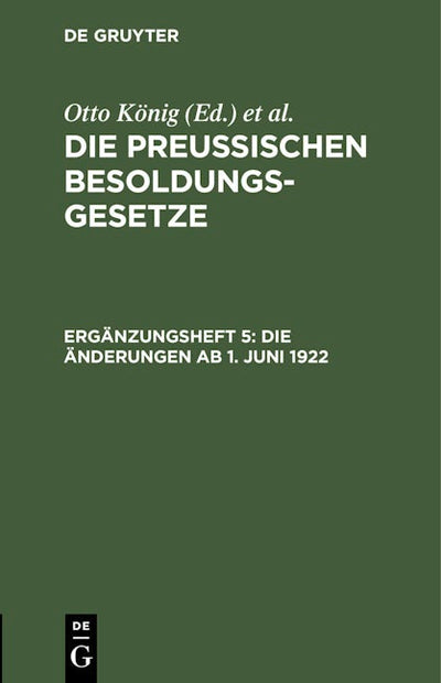 Die Änderungen ab 1. Juni 1922