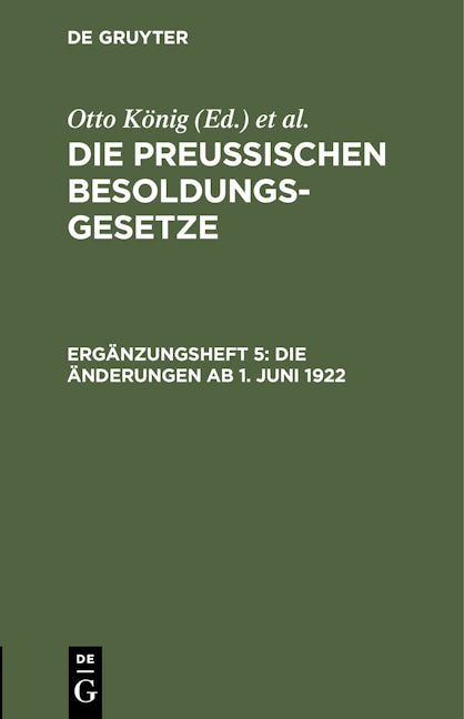 Die Änderungen ab 1. Juni 1922