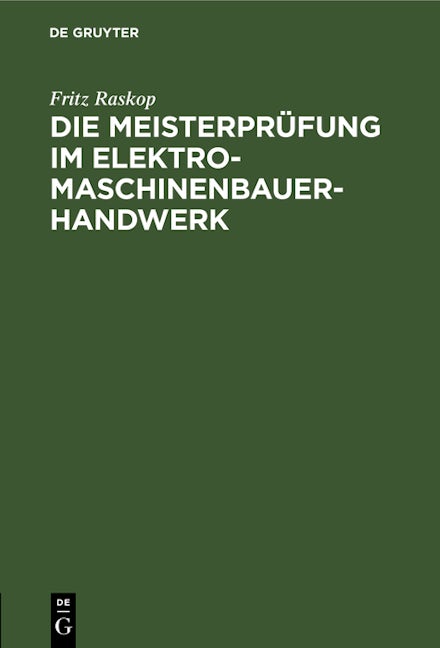 Die Meisterprüfung im Elektro-Maschinenbauer-Handwerk