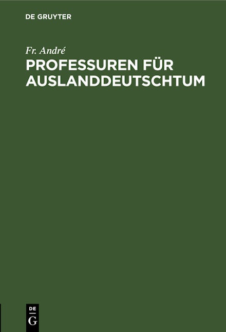 Professuren für Auslanddeutschtum
