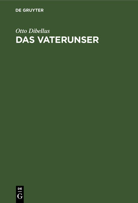 Book cover image for Das Vaterunser ISBN: 9783112466315
