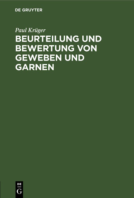 Beurteilung und Bewertung von Geweben und Garnen