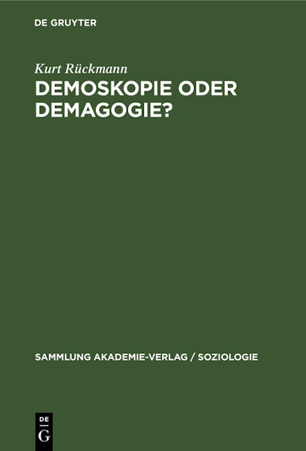Demoskopie oder Demagogie?
