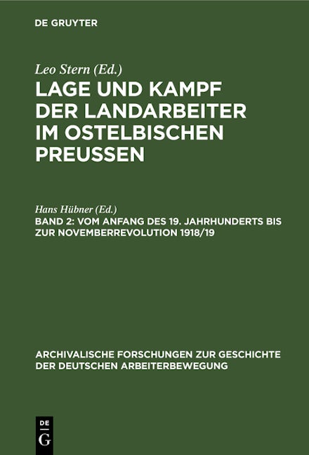 Vom Anfang des 19. Jahrhunderts bis zur Novemberrevolution 1918/19