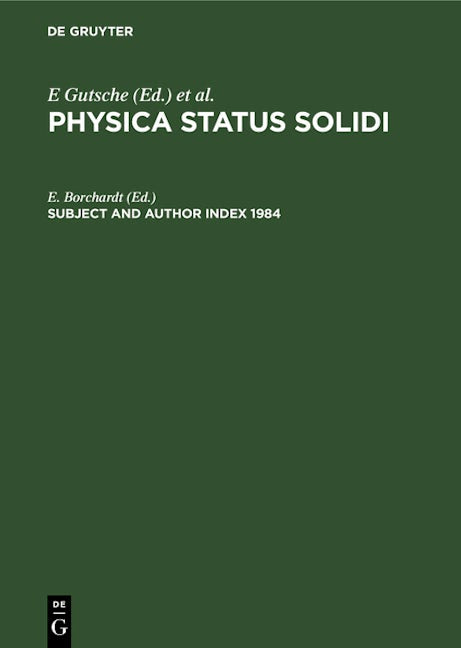 Subject and Author Index 1984