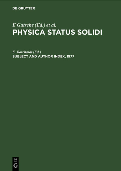 Subject and Author Index, 1977