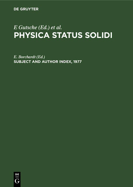 Subject and Author Index, 1977