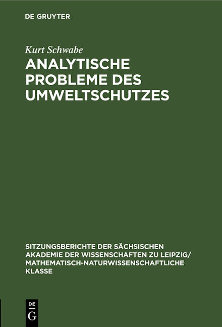 Analytische Probleme des Umweltschutzes