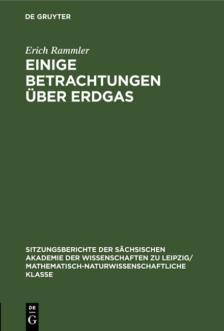 Einige Betrachtungen über Erdgas