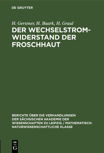 Der Wechselstromwiderstand der Froschhaut