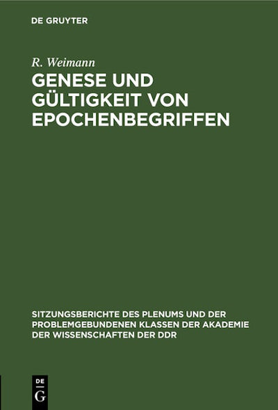 Genese und Gültigkeit von Epochenbegriffen