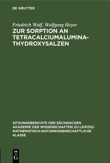 Zur Sorption an Tetracalciumaluminathydroxysalzen