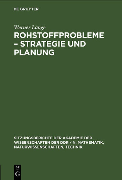 Rohstoffprobleme – Strategie und Planung