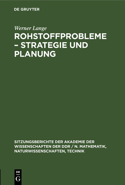 Rohstoffprobleme – Strategie und Planung
