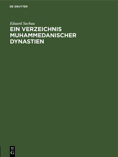 Ein Verzeichnis Muhammedanischer Dynastien