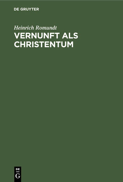 Vernunft als Christentum