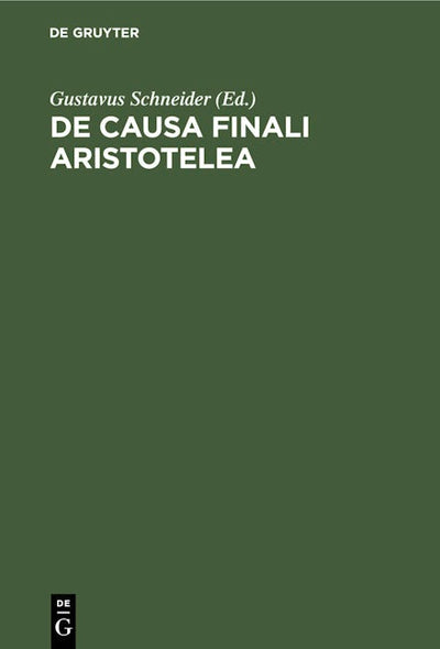 De causa finali Aristotelea