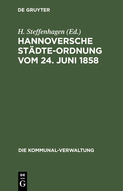 Hannoversche Städte-Ordnung vom 24. Juni 1858