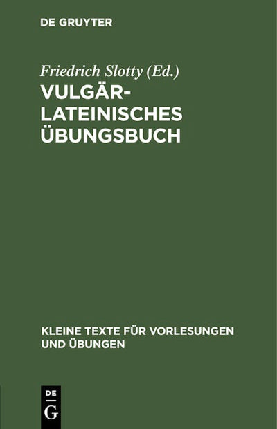 Vulgärlateinisches Übungsbuch