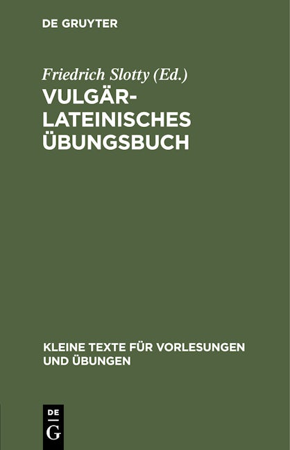 Vulgärlateinisches Übungsbuch