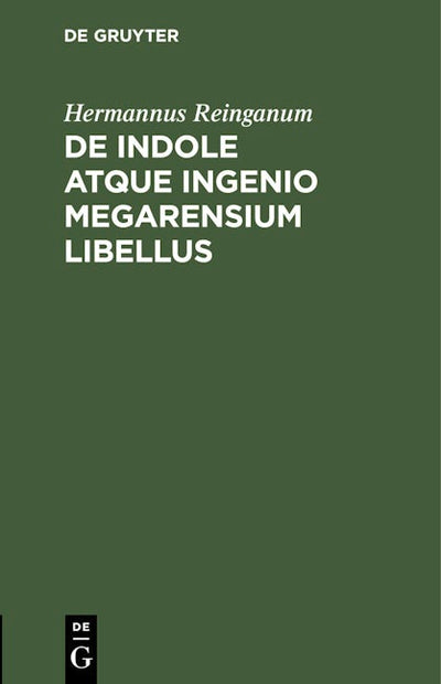 De indole atque ingenio Megarensium libellus