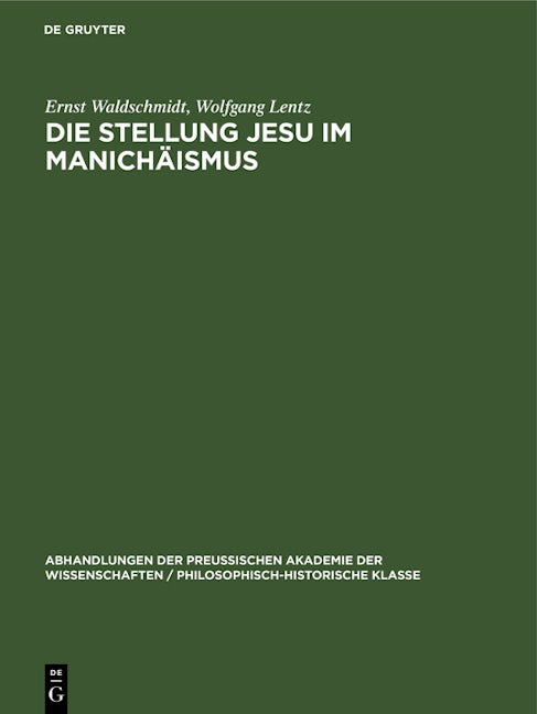 Die Stellung Jesu im Manichäismus