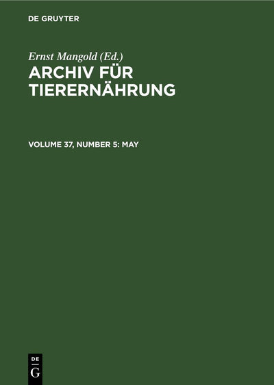 Cover image for May, isbn: 9783112522592