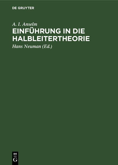Einführung in die Halbleitertheorie