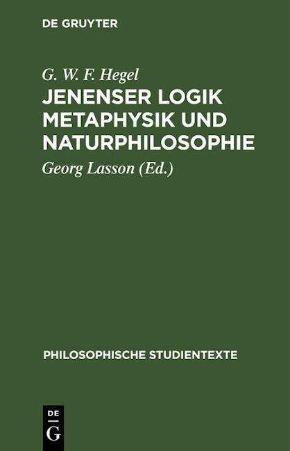 Jenenser Logik Metaphysik und Naturphilosophie