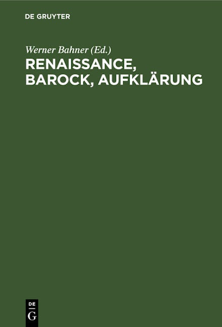 Renaissance, Barock, Aufklärung