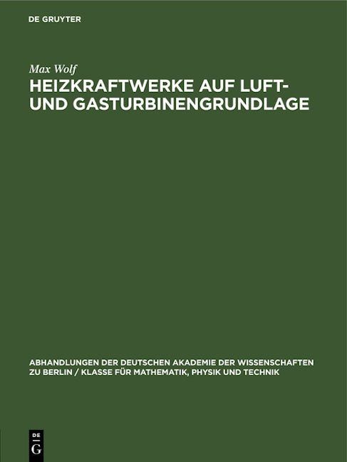 Heizkraftwerke auf Luft- und Gasturbinengrundlage