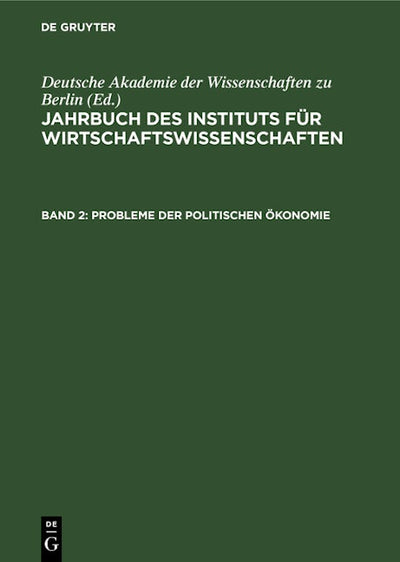 Jahrbuch des Instituts für Wirtschaftswissenschaften. Band 2