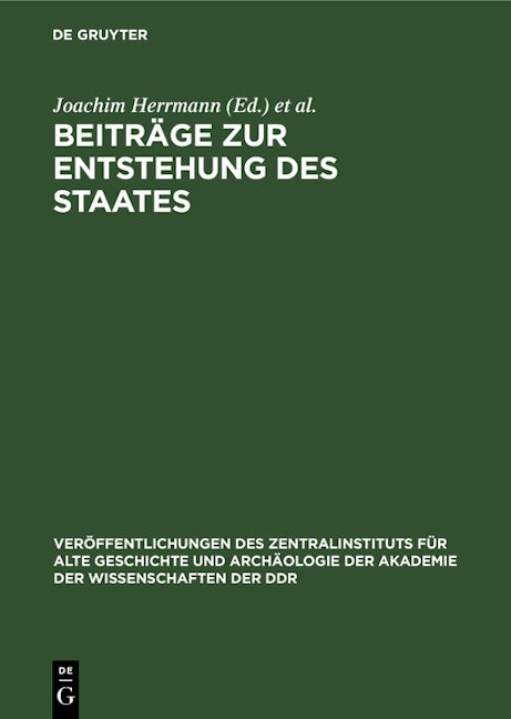 Beiträge zur Entstehung des Staates