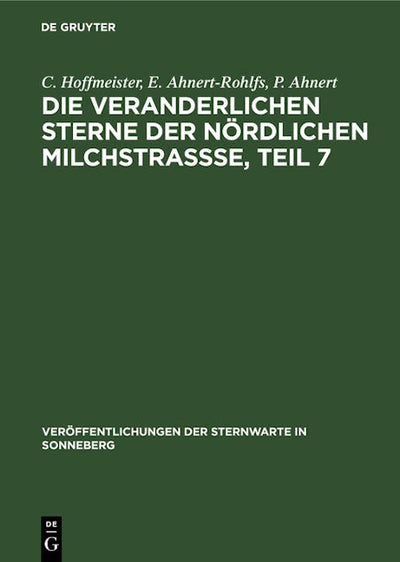Die veranderlichen Sterne der nördlichen Milchstraßse, Teil 7