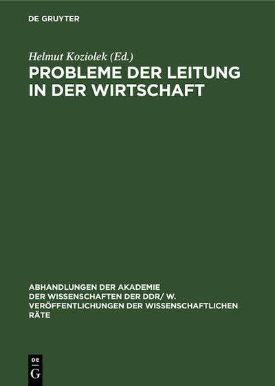 Probleme der Leitung in der Wirtschaft