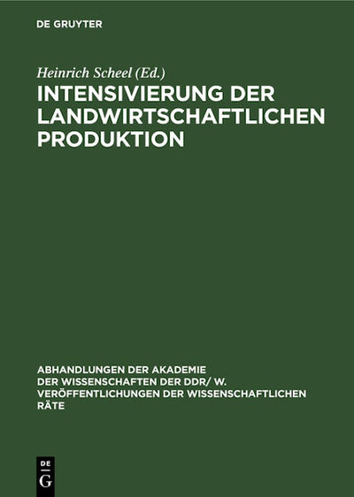 Intensivierung der landwirtschaftlichen Produktion
