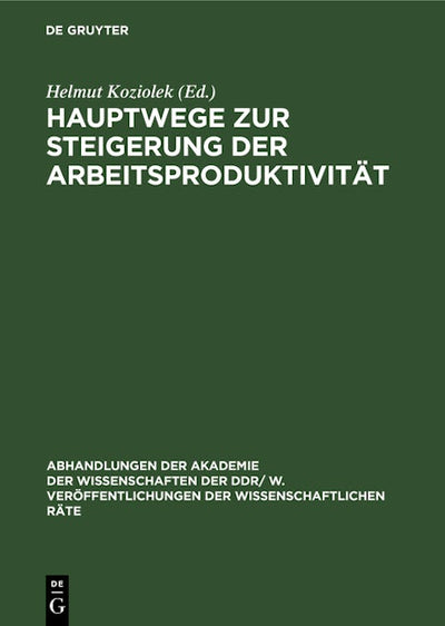 Hauptwege zur Steigerung der Arbeitsproduktivität