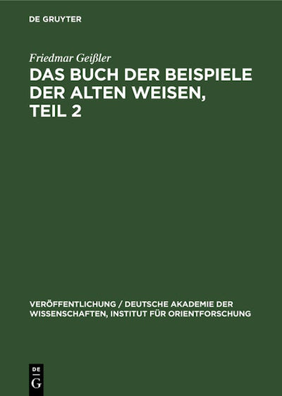 Das Buch der Beispiele der alten Weisen, Teil 2