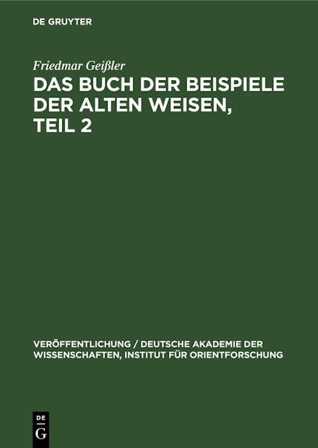 Das Buch der Beispiele der alten Weisen, Teil 2