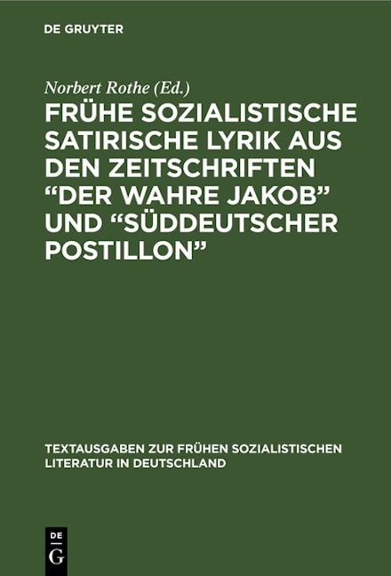Frühe sozialistische satirische Lyrik aus den Zeitschriften „Der wahre Jakob“ und „Süddeutscher Postillon“