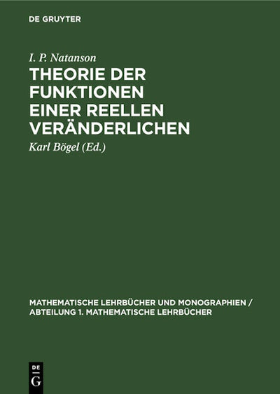 Theorie der Funktionen einer reellen Veränderlichen