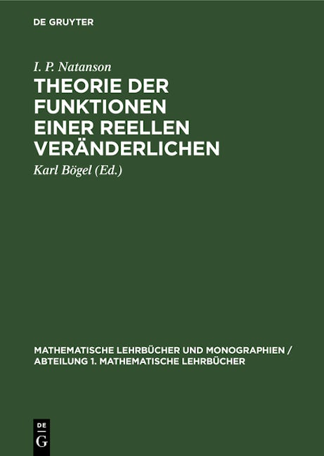 Theorie der Funktionen einer reellen Veränderlichen