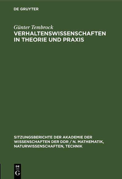 Verhaltenswissenschaften in Theorie und Praxis