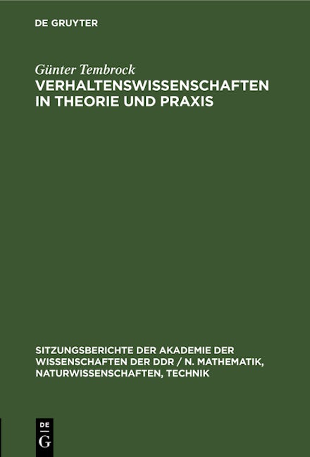 Verhaltenswissenschaften in Theorie und Praxis