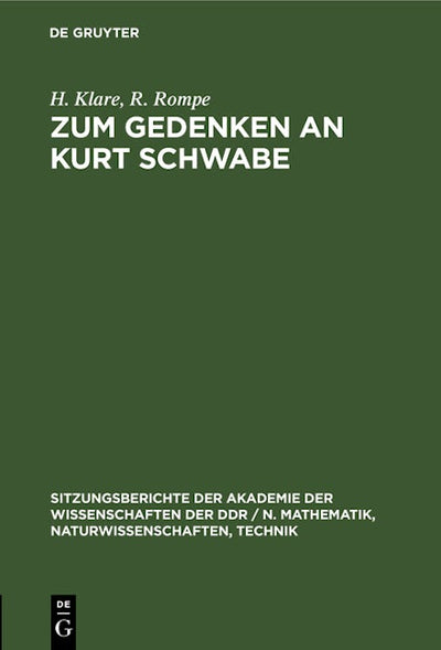 Zum Gedenken an Kurt Schwabe