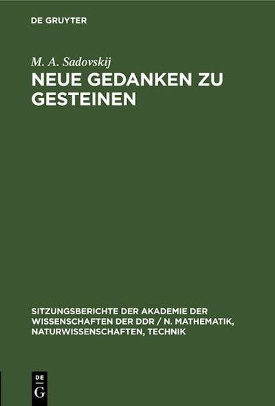 Neue Gedanken zu Gesteinen