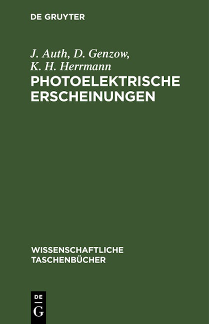 Photoelektrische Erscheinungen