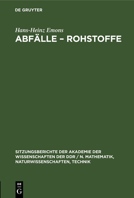 Abfälle – Rohstoffe
