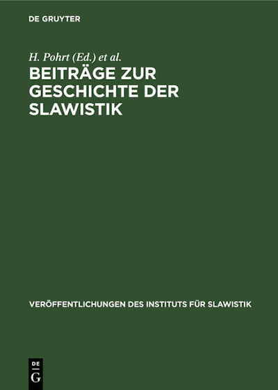 Beiträge zur Geschichte der Slawistik